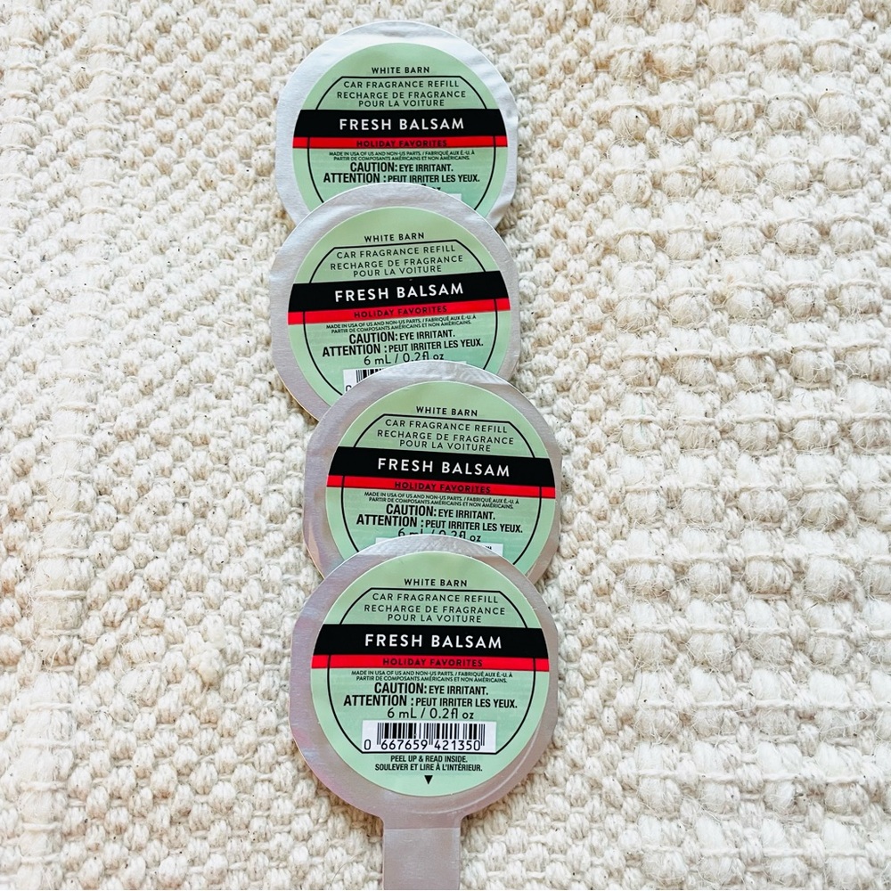 NWT 4 x BATH & BODY WORKS Fresh Balsam Car Refill Disc